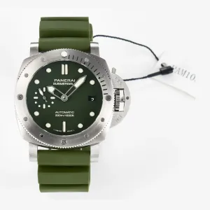 PAM1055 Luminor Submersible 42mm Verde Militare VSF 1:1 Best Edition on Green Rubber Strap P.900 Clone