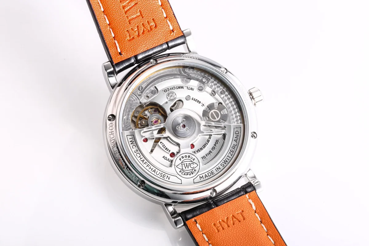 Portofino Hand Wound Moon Phrase IW554805 White Dial in Steel