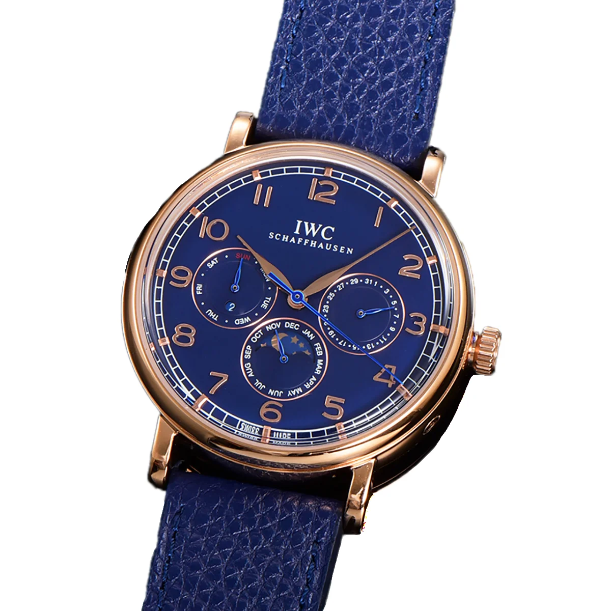 Portofino Perpetual Calendar IW3446 Blue Dial in Rose Gold