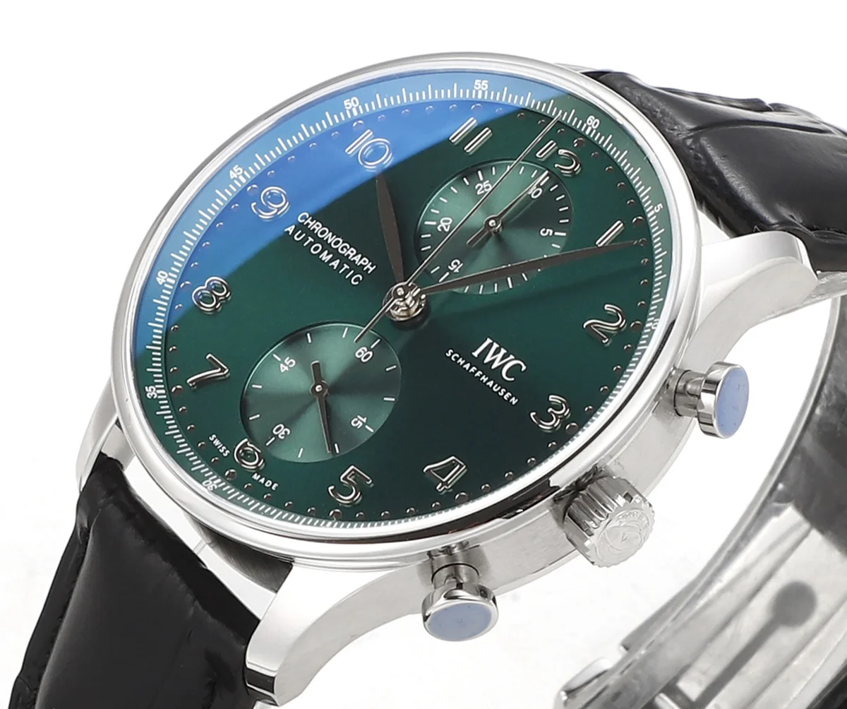 Portugieser Chronograph IW371615 Green Dial in Steel