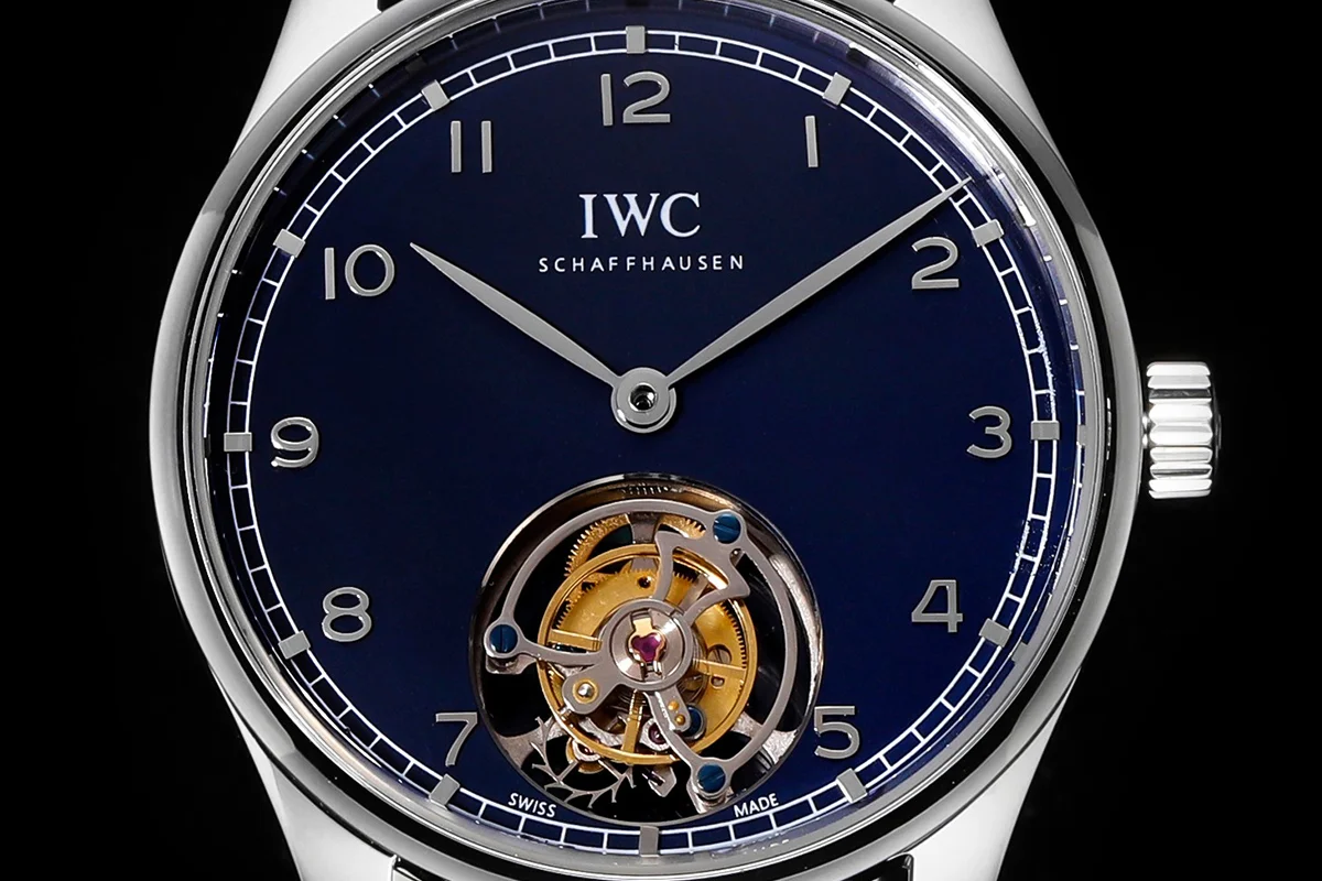 Portugieser Hand-Wound Tourbillon Blue Dial in Steel IW5458