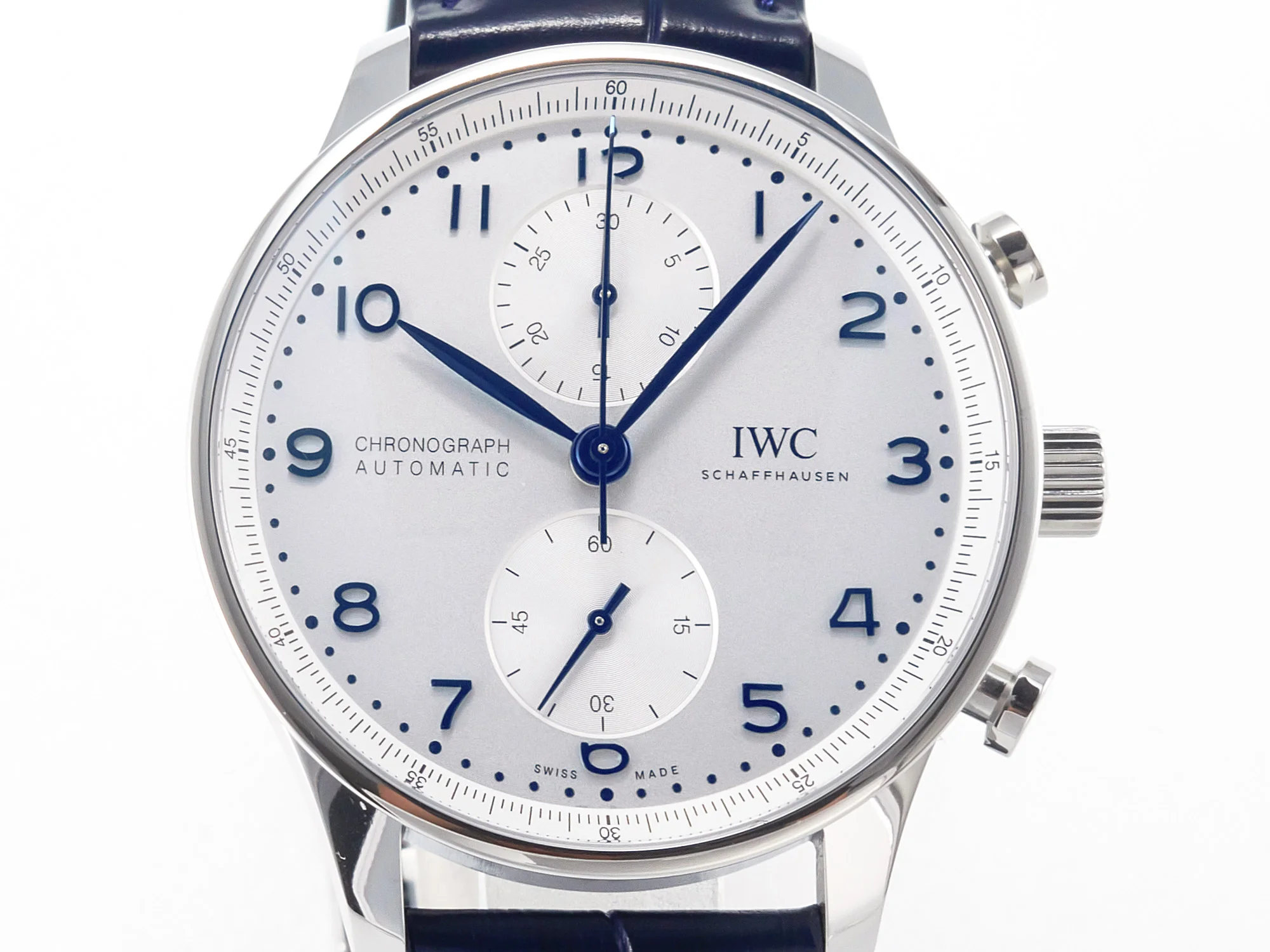 Portuguese Chrono IW371605 ZF 1:1 Best Edition White Dial on Blue Leather Strap A69355