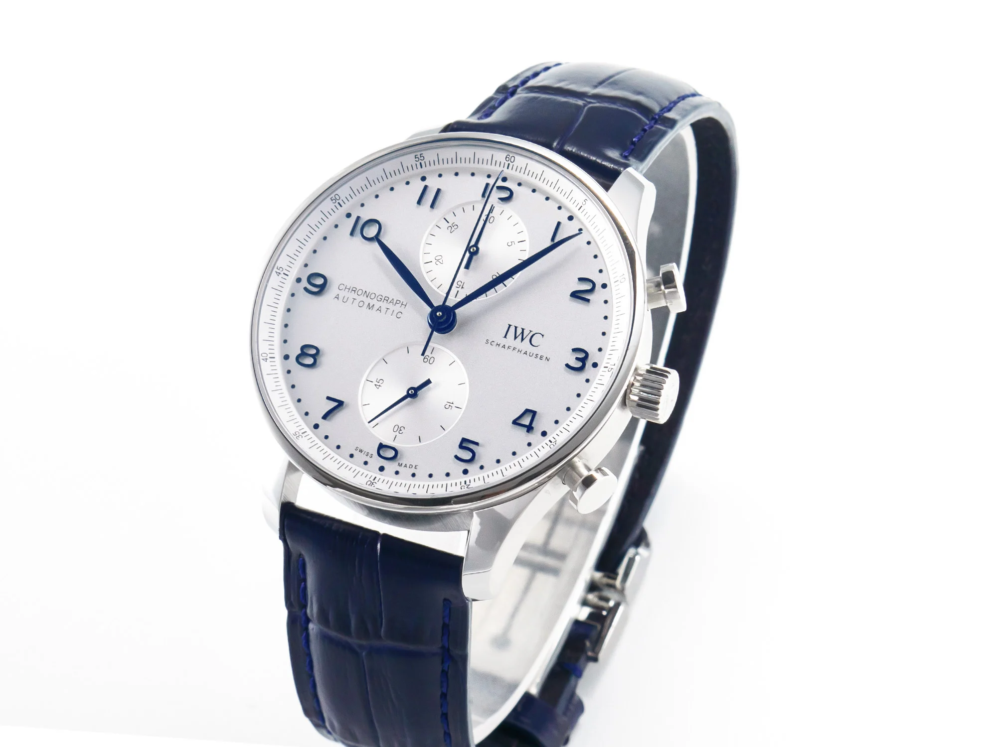 Portuguese Chrono IW371605 ZF 1:1 Best Edition White Dial on Blue Leather Strap A69355