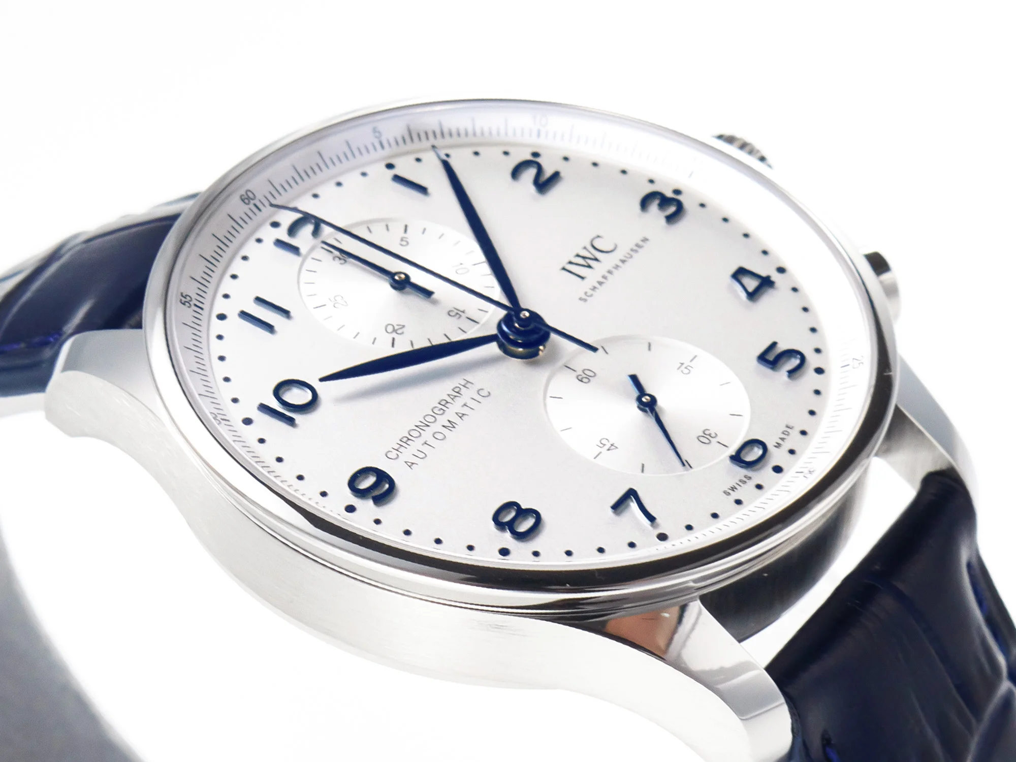 Portuguese Chrono IW371605 ZF 1:1 Best Edition White Dial on Blue Leather Strap A69355