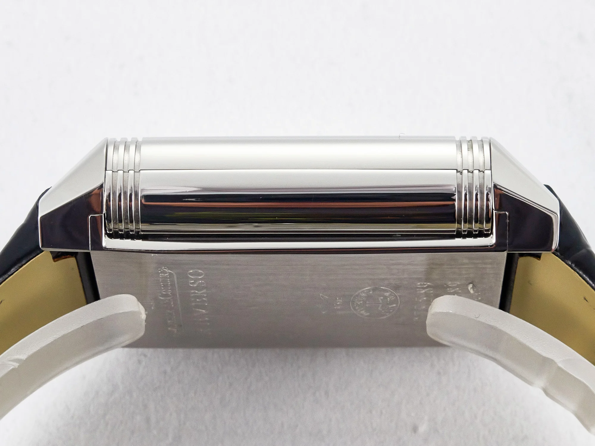Reverso Classic Duoface Small Seconds SS MGF Best Edition White Guilloché Dial on Black Leather Strap A854A