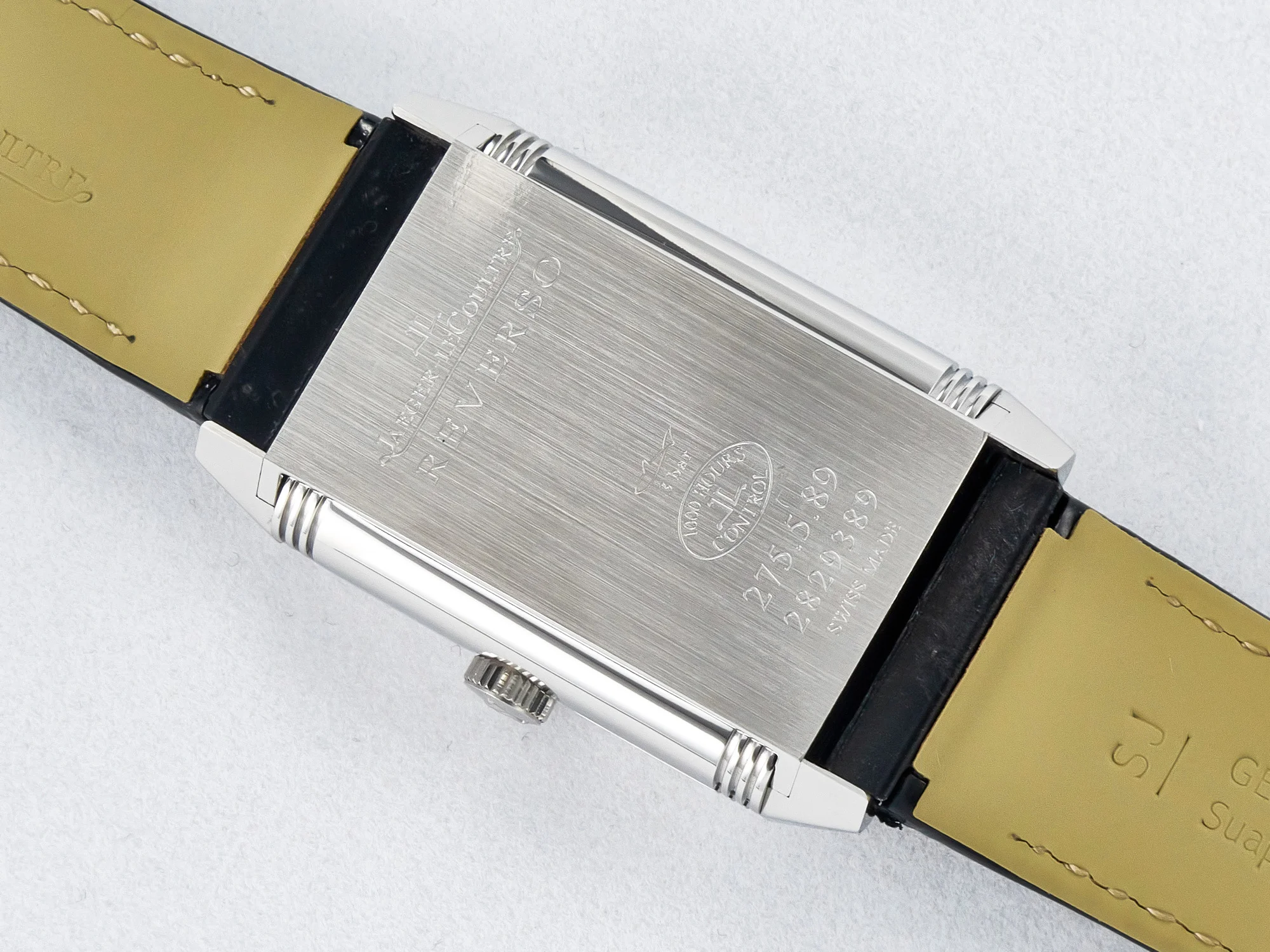 Reverso Classic Duoface Small Seconds SS MGF Best Edition White Guilloché Dial on Black Leather Strap A854A