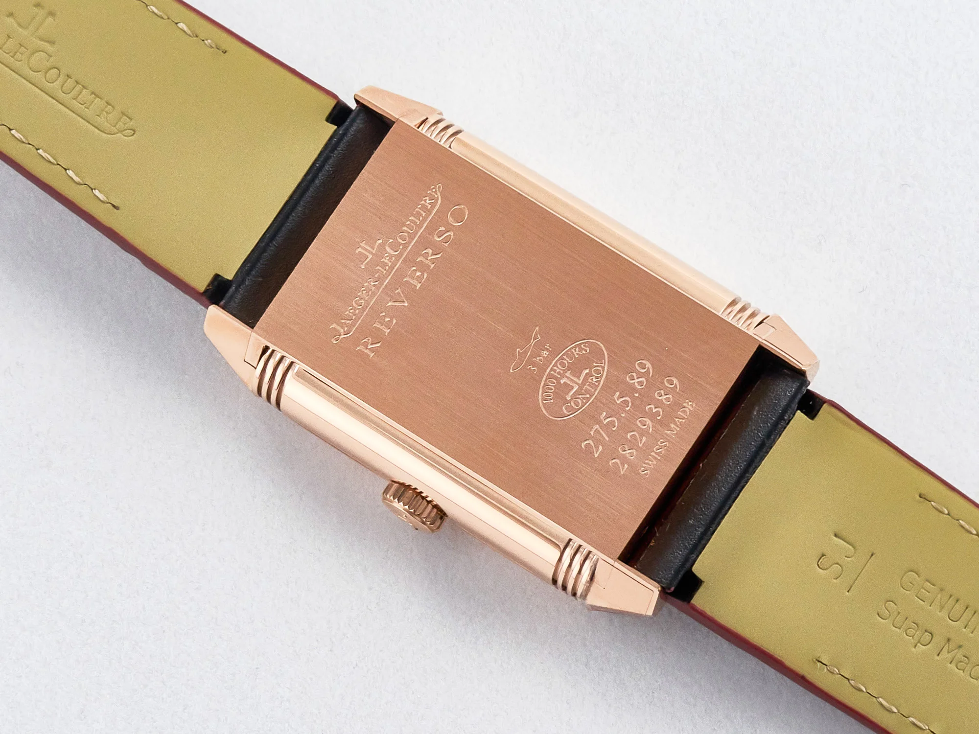 Reverso Tribute Duoface Small Seconds RG MGF Best Edition Black Dial on Red Leather Strap A854A
