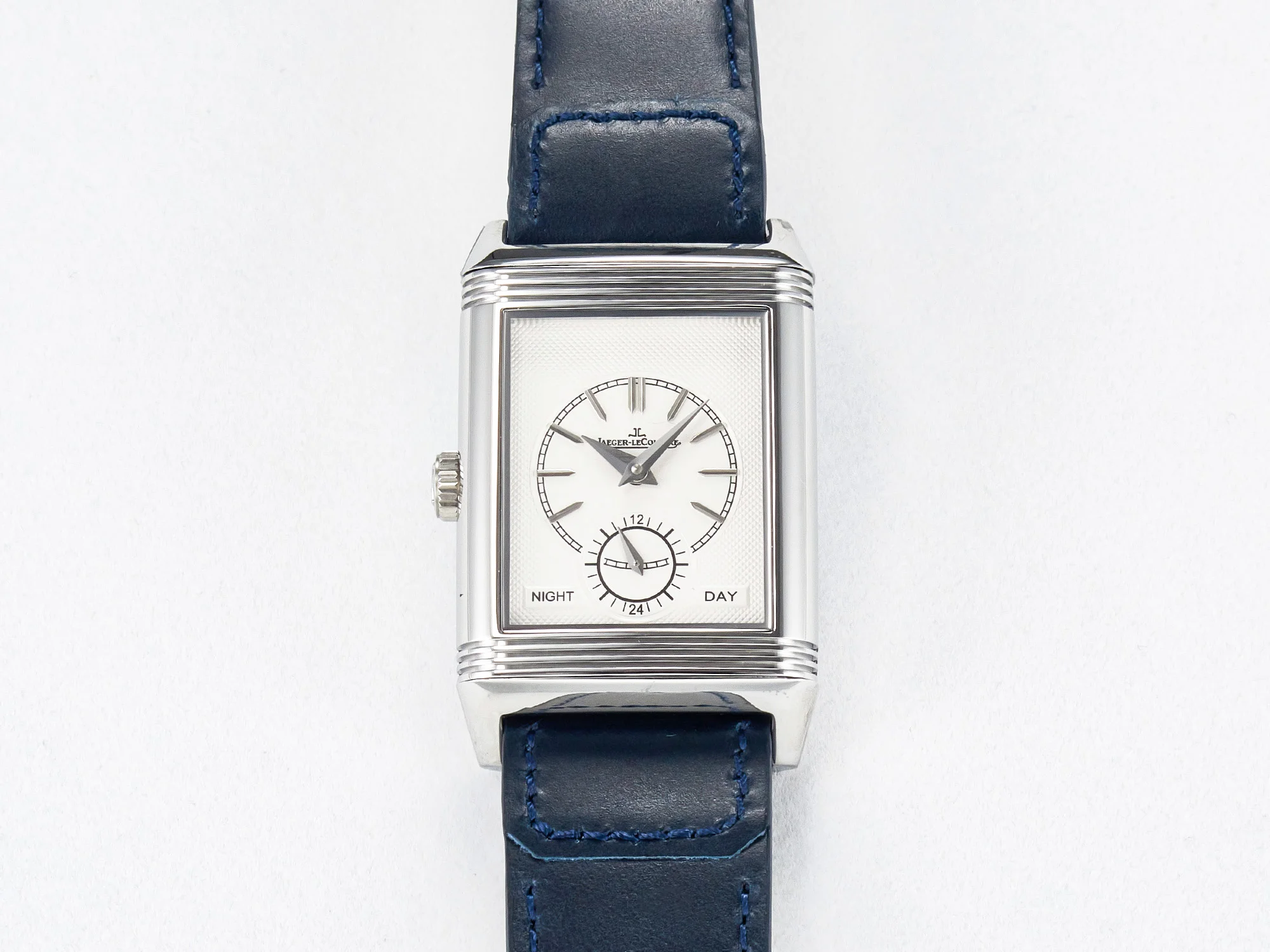 Reverso Tribute Duoface Small Seconds SS MGF Best Edition Blue Dial on Blue Leather Strap A854A