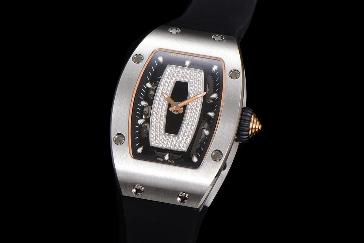 RM 007 Automatic Ladies in Steel on Black Rubber Strap