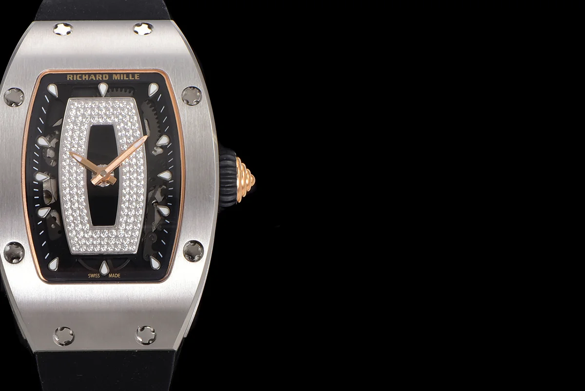 RM 007 Automatic Ladies in Steel on Black Rubber Strap