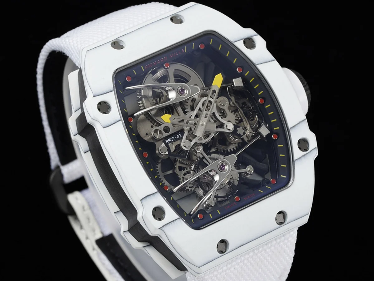 RM 027-02 Tourbillon Rafael Nadal White NTPT on White Nylon Strap
