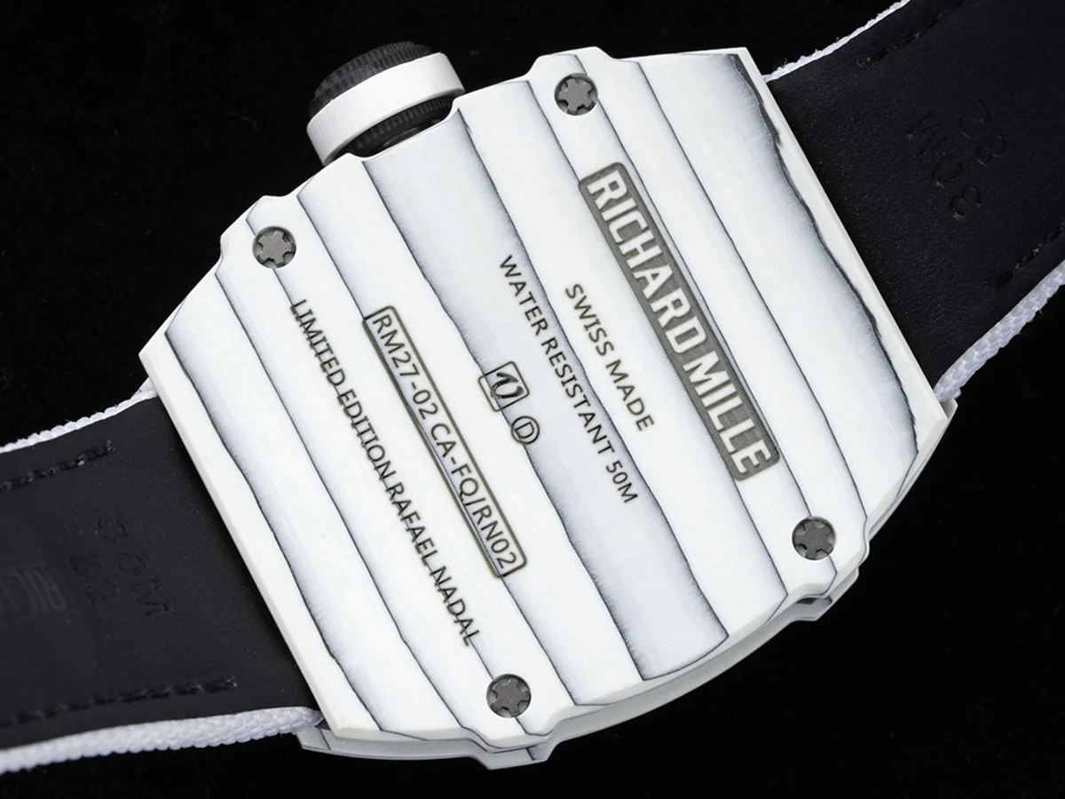 RM 027-02 Tourbillon Rafael Nadal White NTPT on White Nylon Strap
