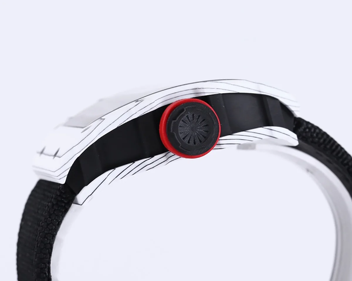 RM 035-01 Rafael Nadal White NTPT on Black Nylon Strap