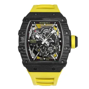 RM 035-02 Rafael Nadal NTPT Carbon on Yellow Rubber Strap