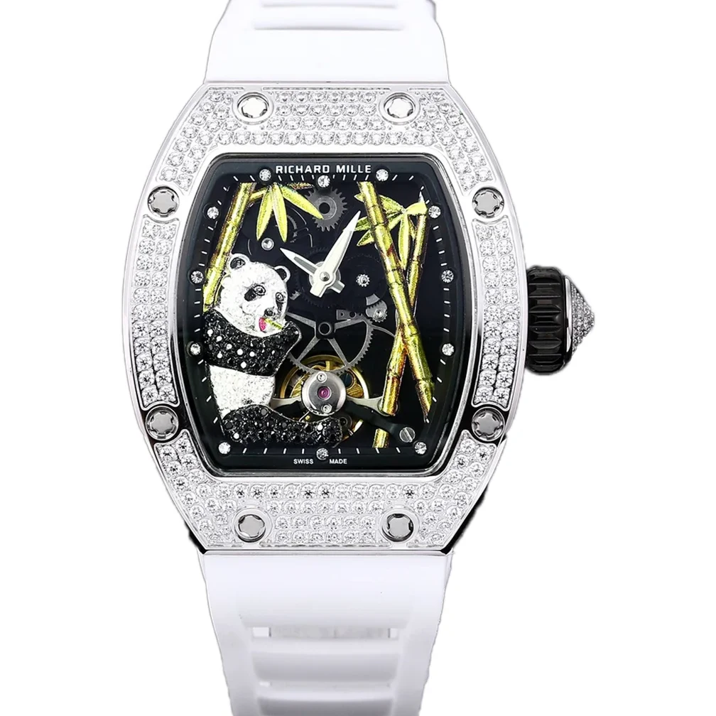 RM026-01 Tourbillon Panda in White Gold with Diamond Bezel