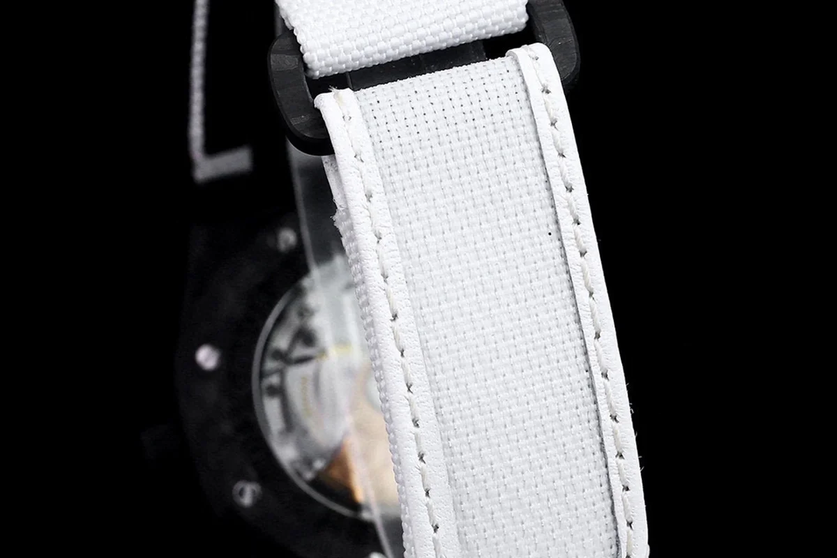 Royal Oak 15400 Black Dial in Carbon Fibre on White Nylon Strap