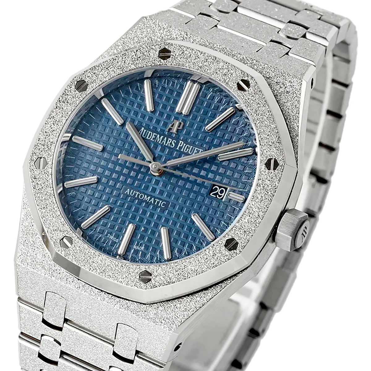 Royal Oak 15450ST 37mm Blue Dial in Frosted Gold