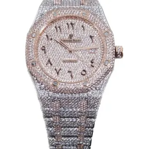 Royal Oak 41mm 15400 Iced Out Steel/Rose Gold in Arabic Markers