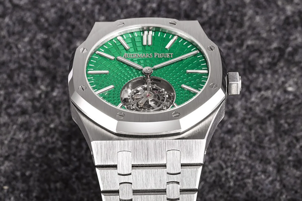 Royal Oak Tourbillon Extra-Thin Green Dial in Steel