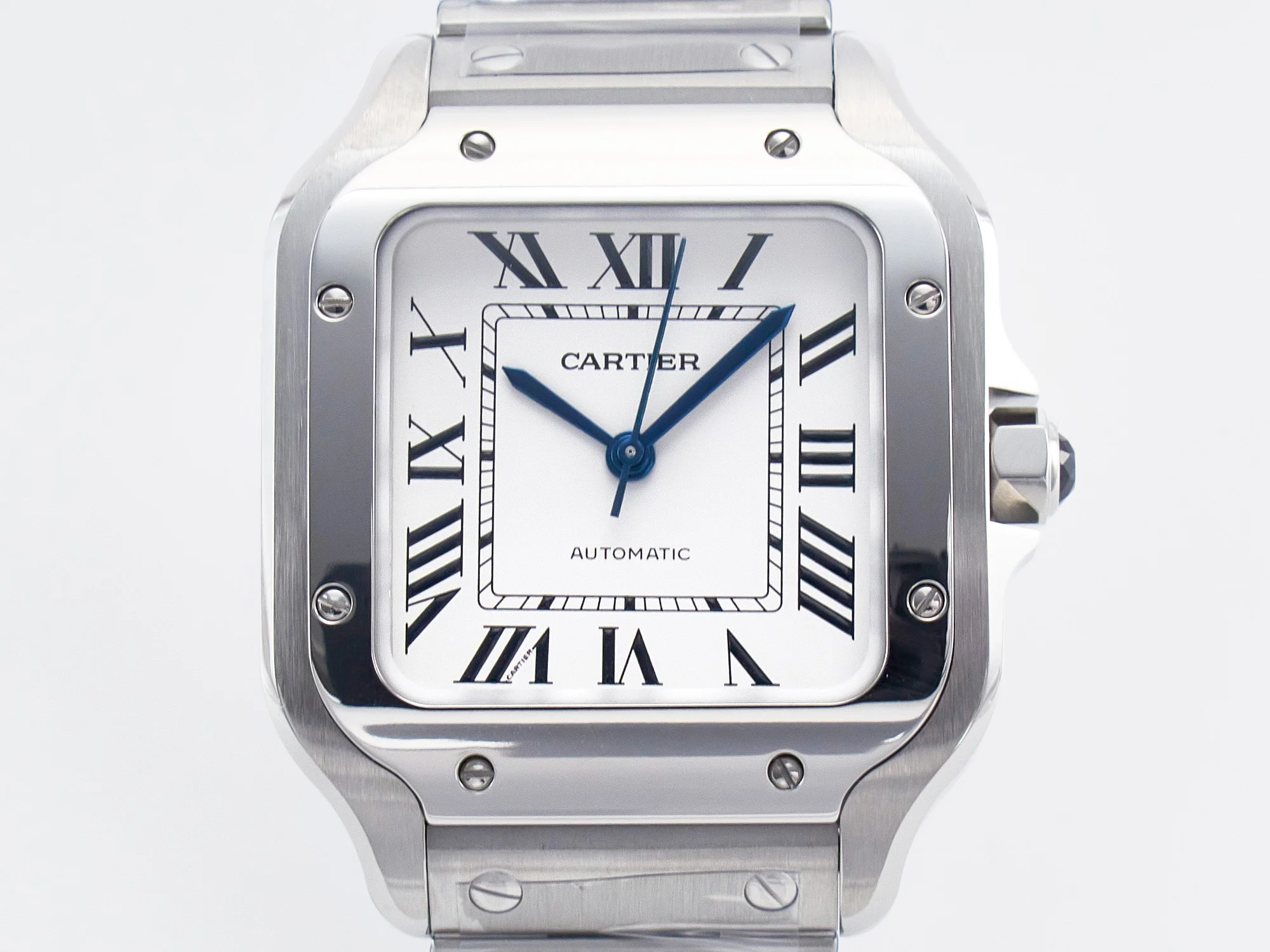Santos de Cartier 35mm SS 2018 BVF 1:1 Best Edition White Dial on SS SmartLinks Bracelet MIYOTA 9015 V2