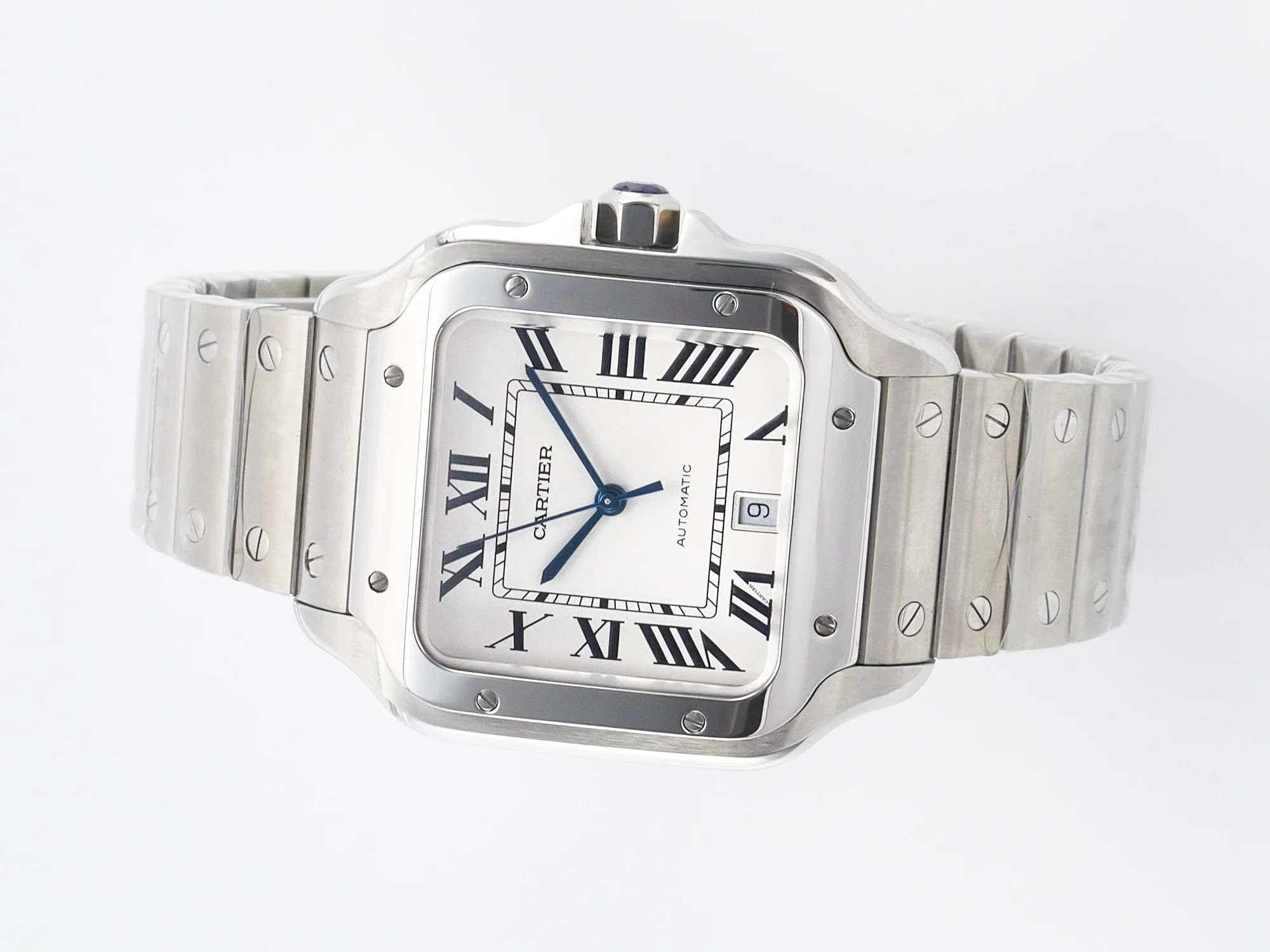 Santos de Cartier 40mm SS BVF 1:1 Best Edition White Dial on SS Bracelet MIYOTA 9015