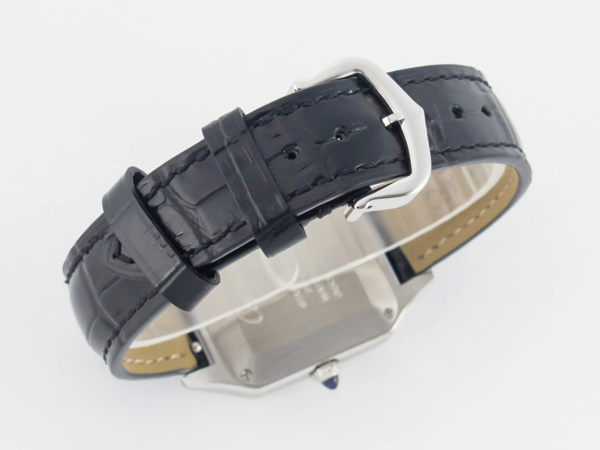 Santos Dumont 27.5mm IWSF Best Edition Silver Dial on Black Leather Strap Quartz