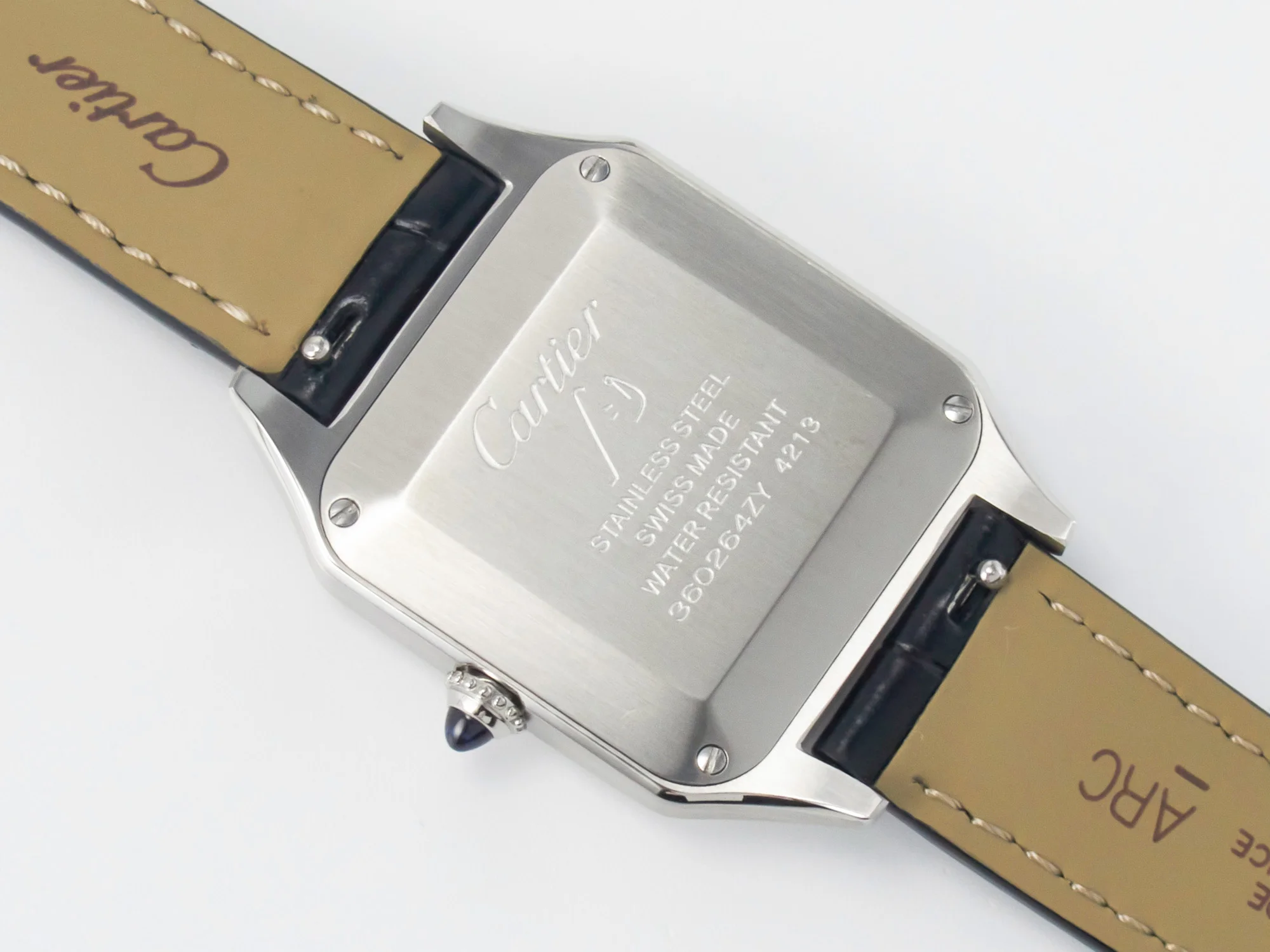 Santos Dumont 27.5mm IWSF Best Edition Silver Dial on Black Leather Strap Quartz