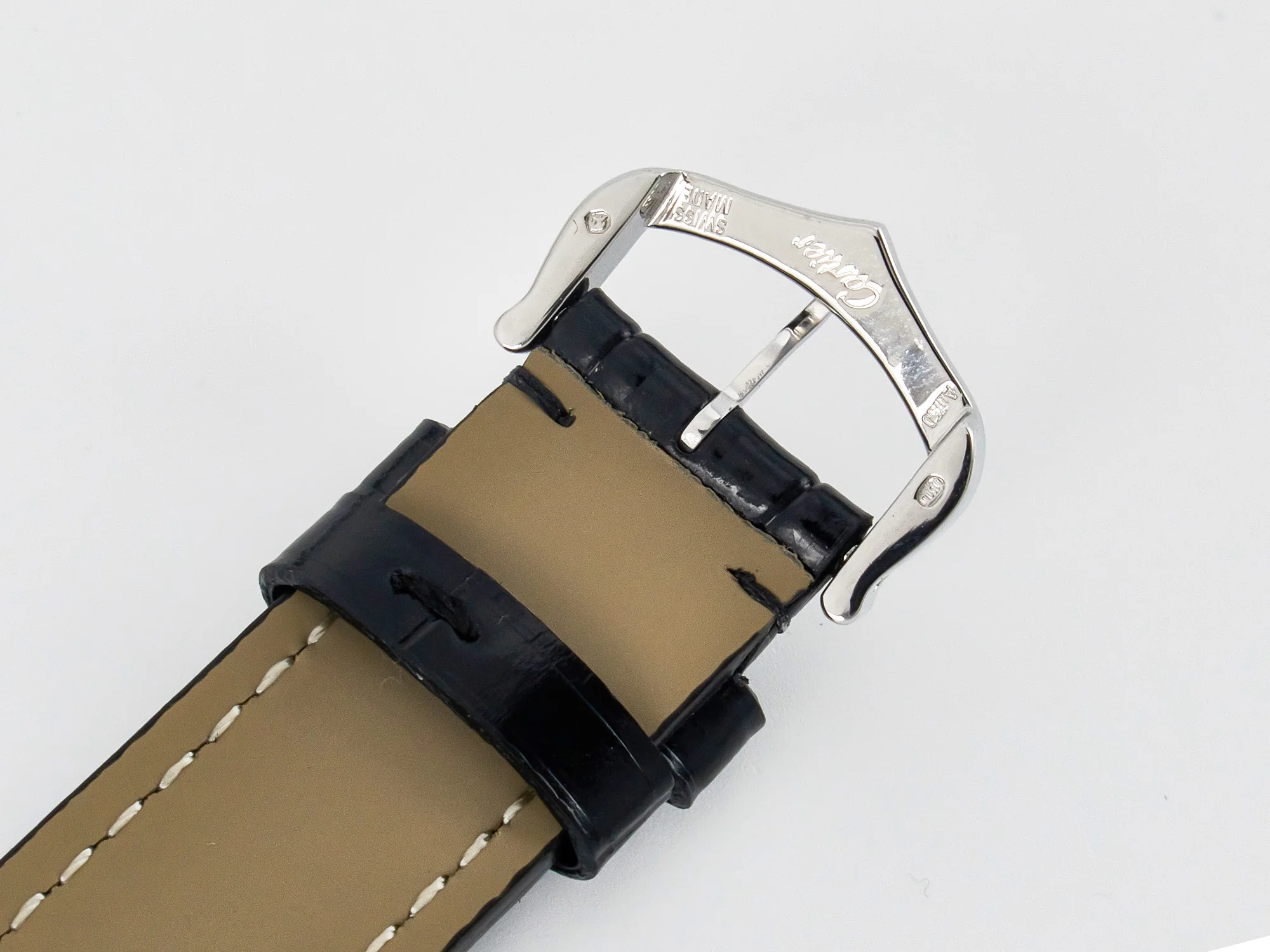 Santos Dumont 31.4mm IWSF Best Edition Silver Dial on Black Leather Strap Quartz
