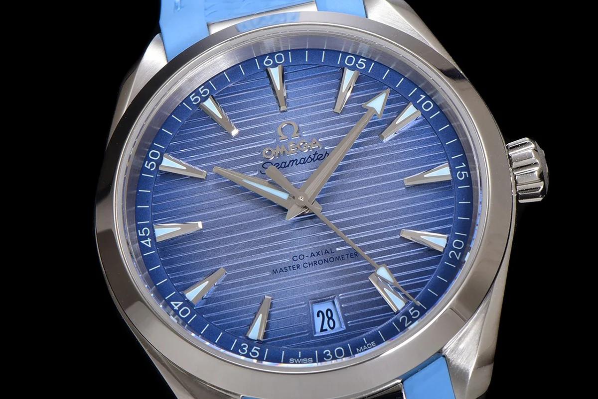 Seamaster Aqua Terra 150m Co-Axial Master Chronometer 41mm Light Blue Dial on Rubber Strap