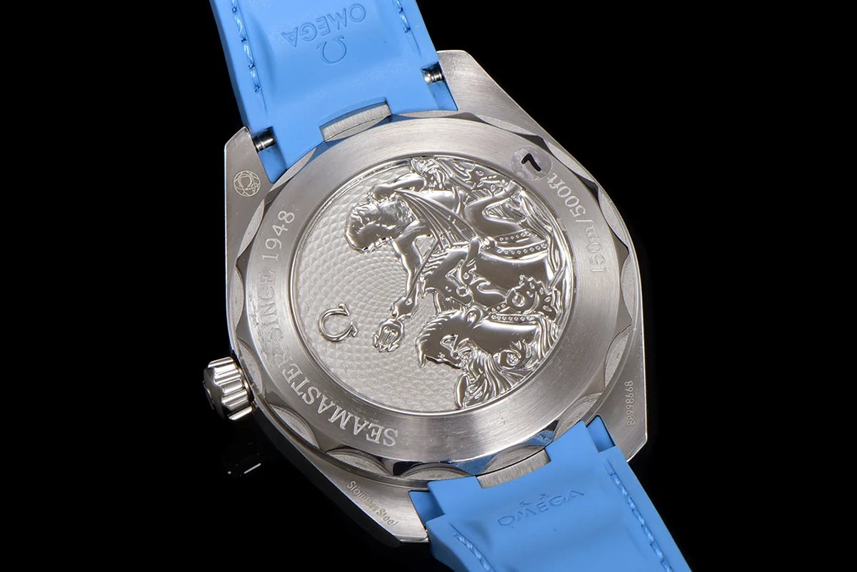 Seamaster Aqua Terra 150m Co-Axial Master Chronometer 41mm Light Blue Dial on Rubber Strap