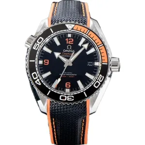 Seamaster Planet Ocean 600M 43.5mm Black Dial in Steel on Leather Strap