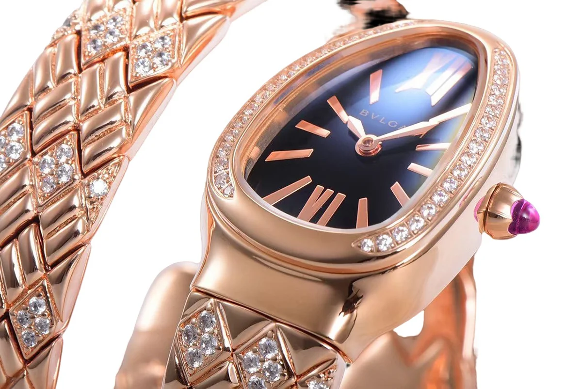 Serpenti Seduttori Watch Black Dial in Rose Gold with Diamonds