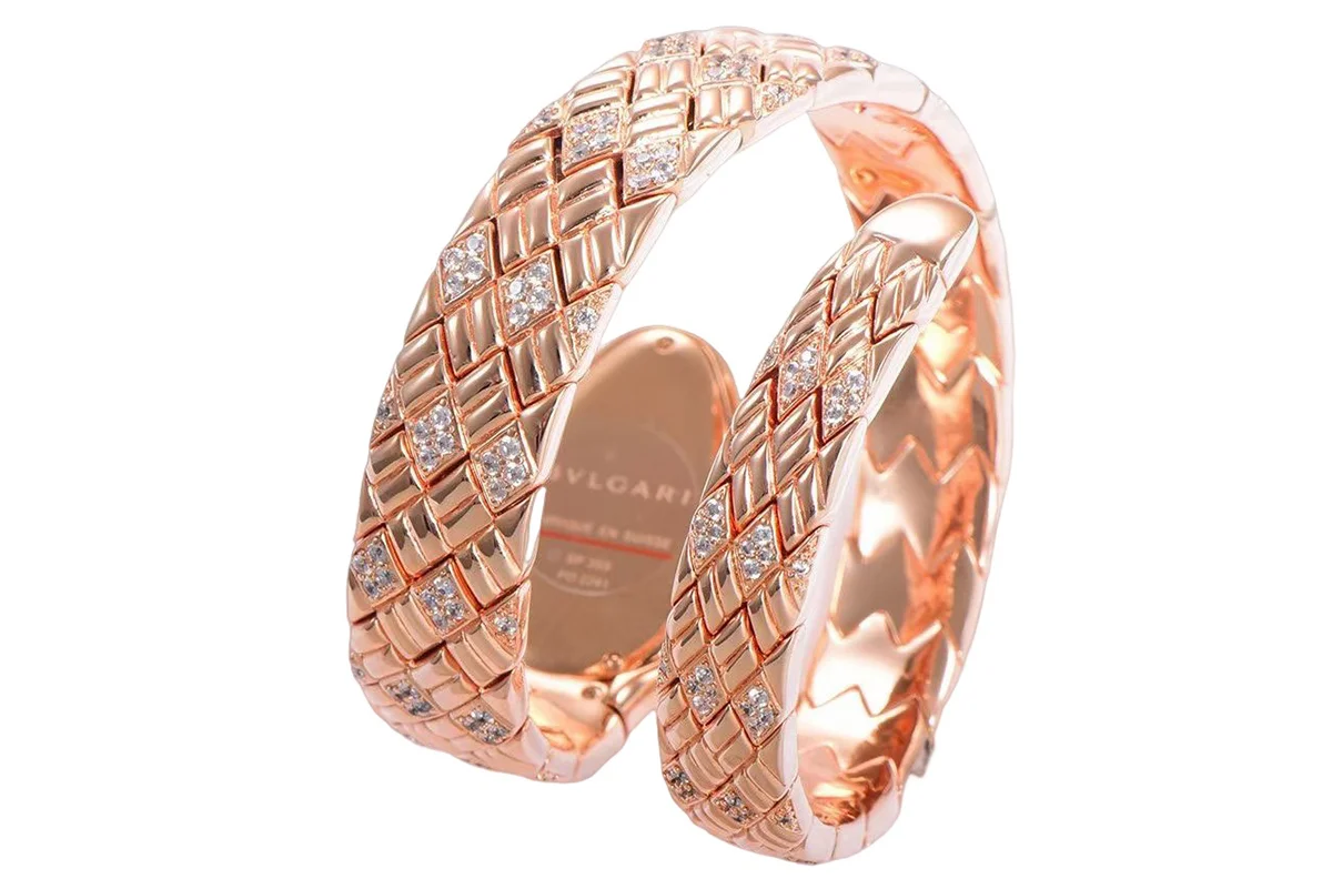 Serpenti Seduttori Watch Black Dial in Rose Gold with Diamonds
