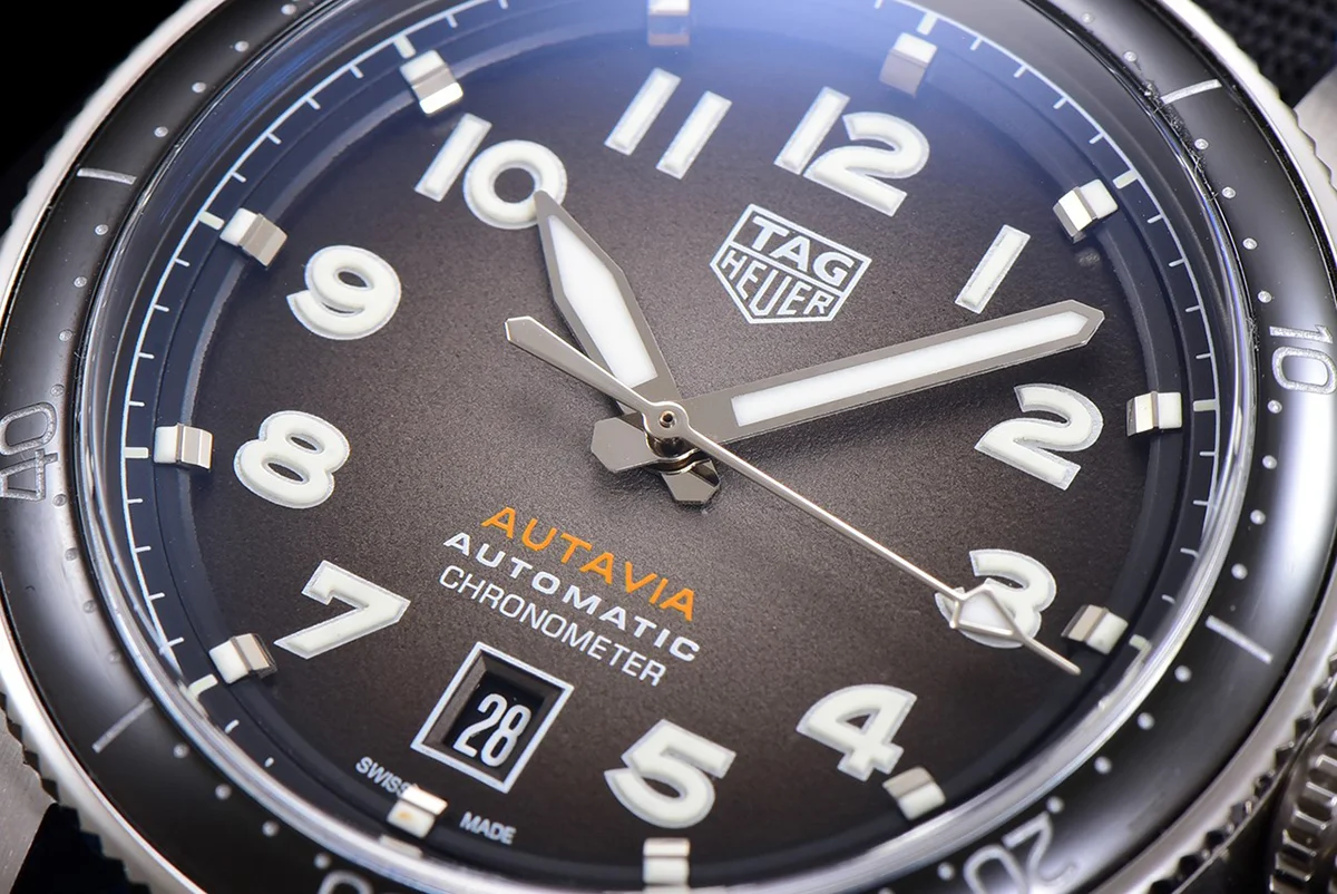 Tag Heuer Autavia Caliber 5 Black Dial with Black Ceramic Bezel on Nylon Strap