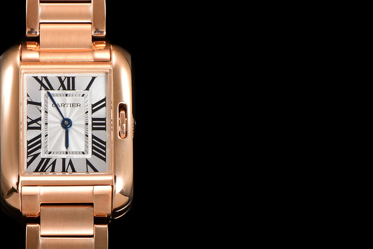 Tank Anglaise 30.2mm White Dial in Rose Gold
