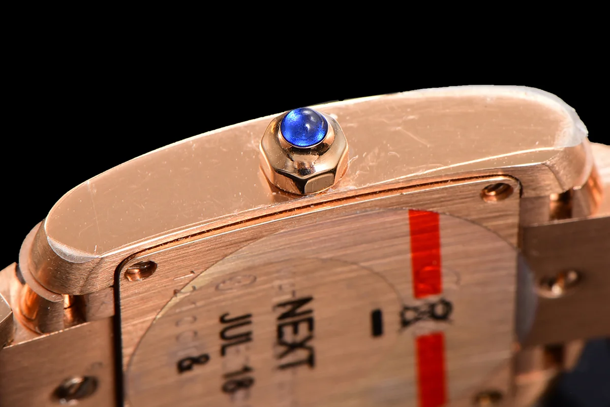 Tank Francaise Watch Small Rose Gold with Diamond Bezel