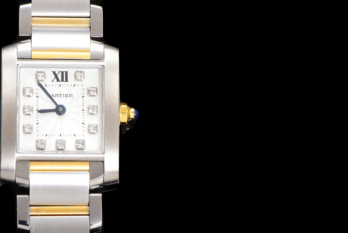 Tank Francaise Watch Small with Diamond Marker Steel/Yellow Gold