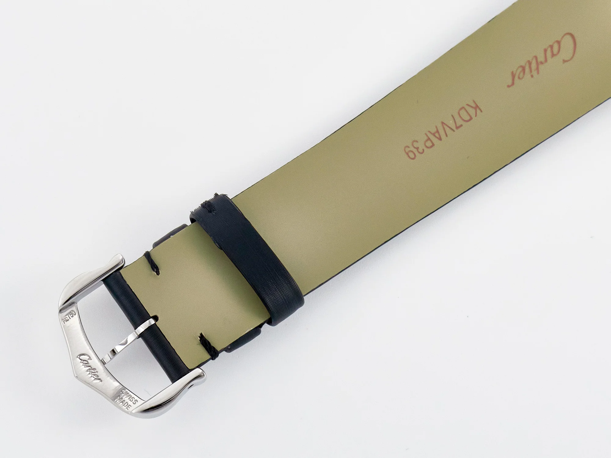 Tank Must Large SS 33.7mm DRF 1:1 Best Edition White Dial Diamonds Bezel on Black Calfskin Strap Swiss Quartz