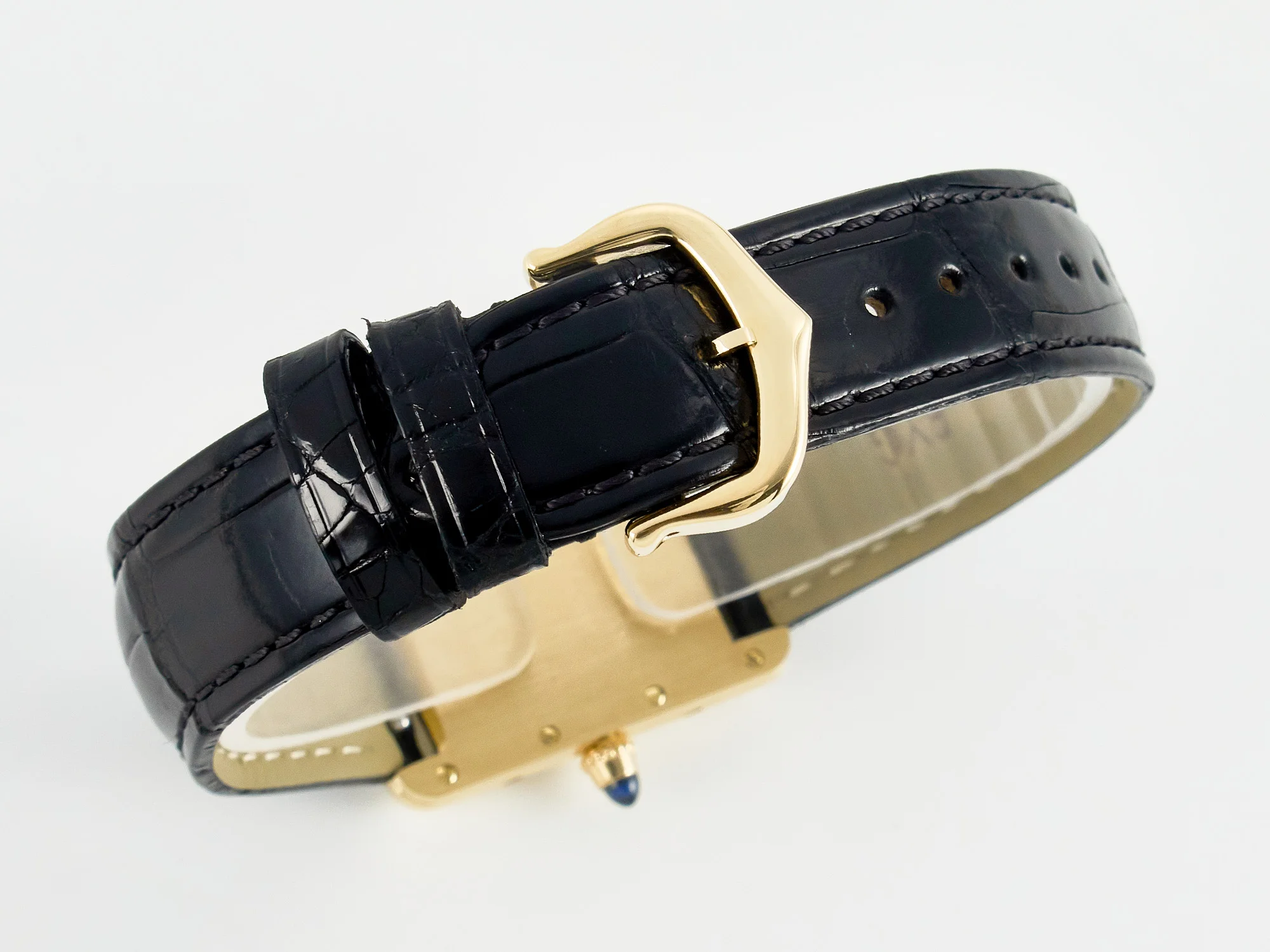 Tank Must Small YG 29mm DRF 1:1 Best Edition YG Dial on Black Leather Strap Swiss Quartz