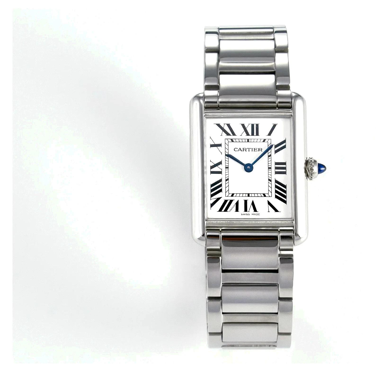 Tank Must SS 33.7mm DRF 1:1 Best Edition White Dial on SS Bracelet Jap Quartz