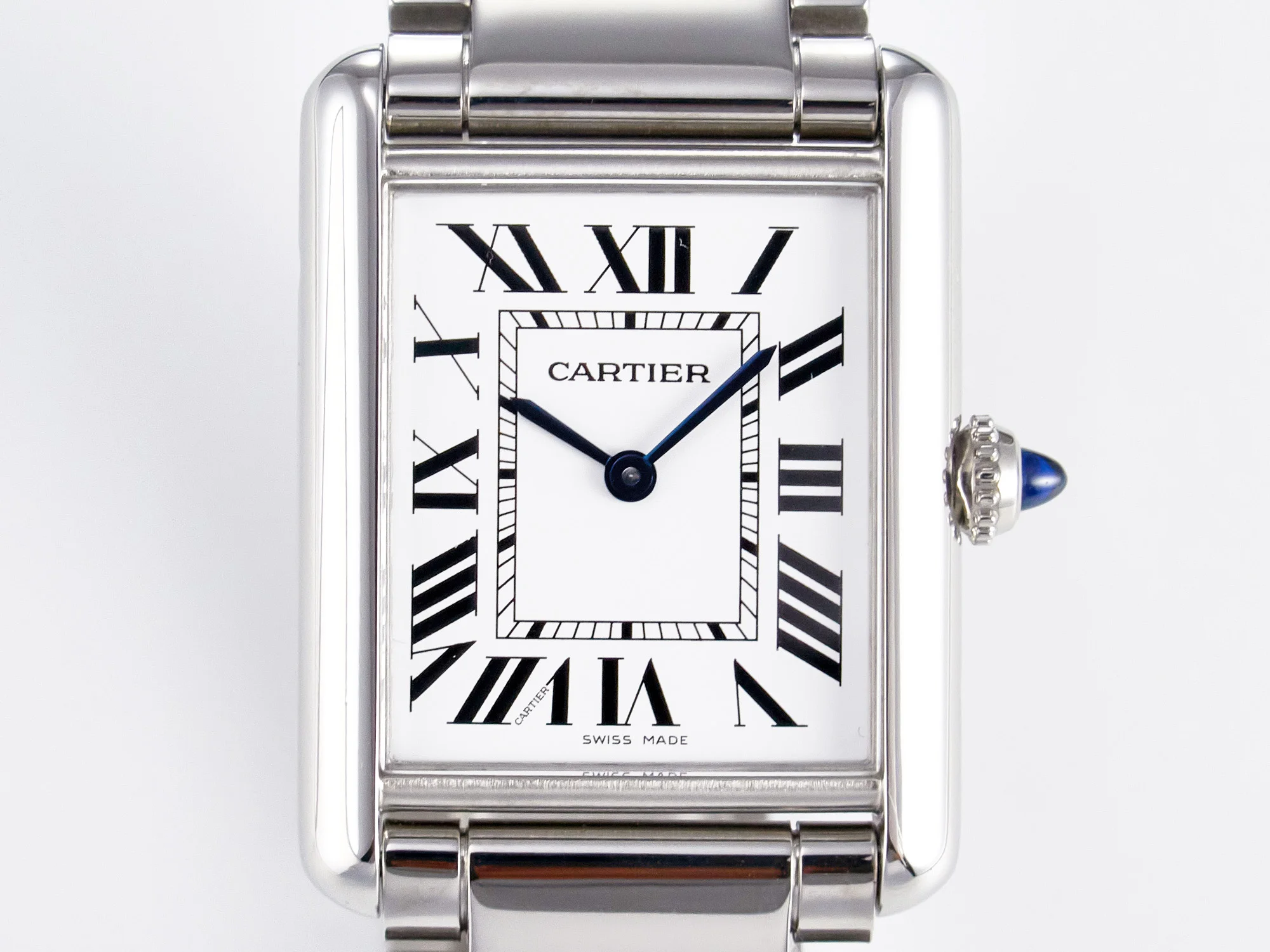 Tank Must SS 33.7mm DRF 1:1 Best Edition White Dial on SS Bracelet Jap Quartz