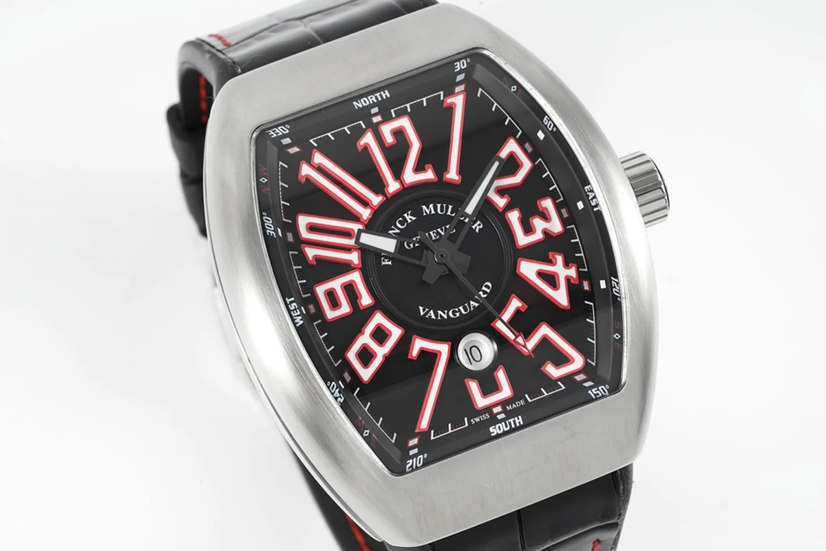 Vanguard Black Dial with Red Markers V 45