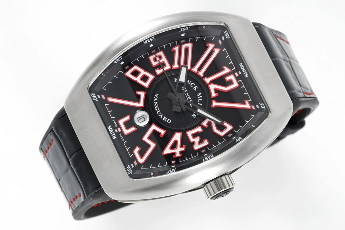 Vanguard Black Dial with Red Markers V 45