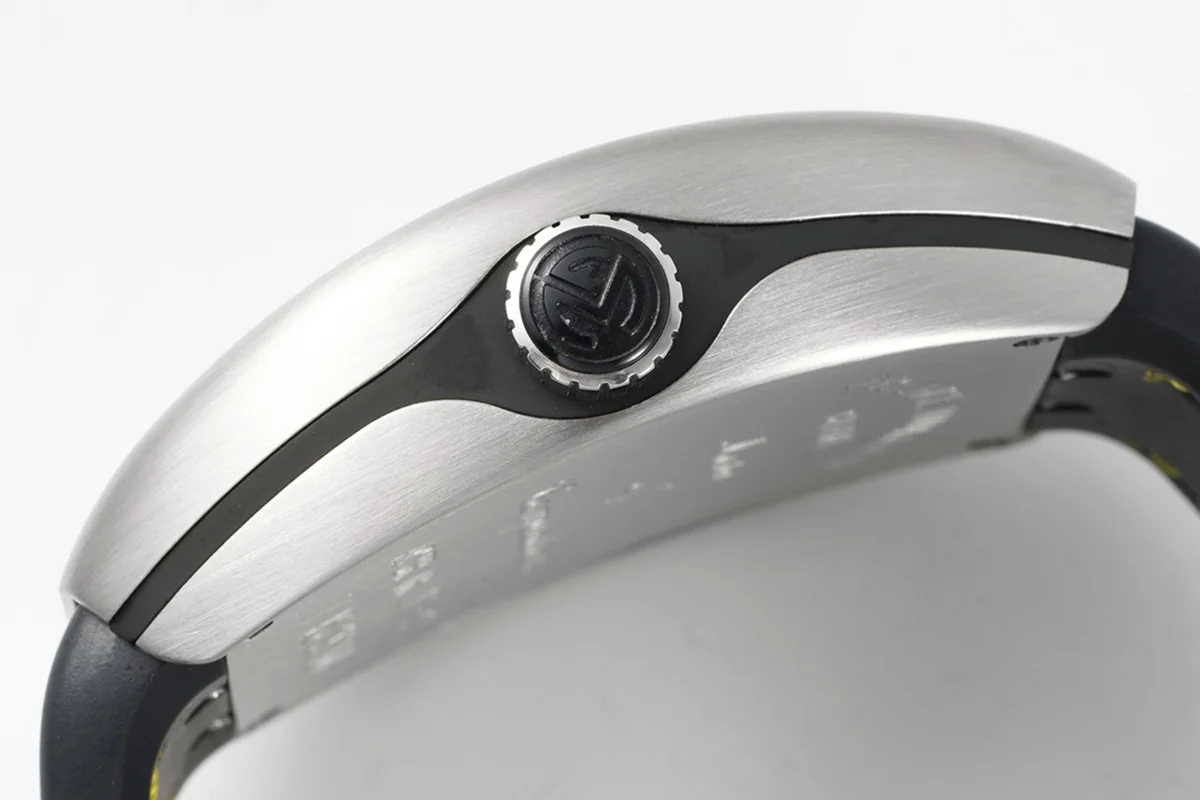 Vanguard Black Dial with Yellow Markers in V 45