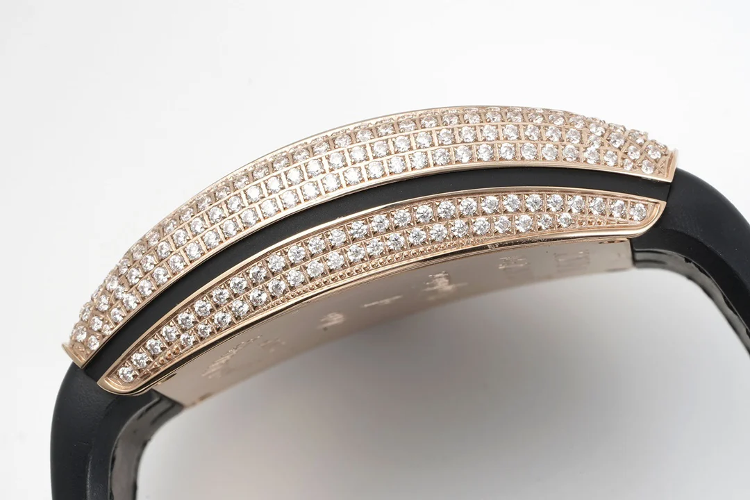 Vanguard V45 Yachting Diamond Dial with White Markers and Diamond Bezel in Rose Gold