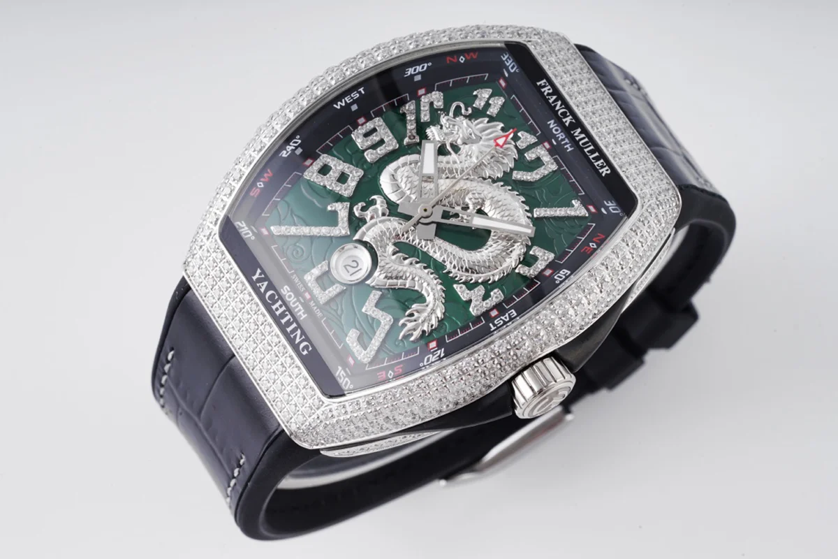 Vanguard Yachting Dragon V45YT Green Dial with Diamond Bezel