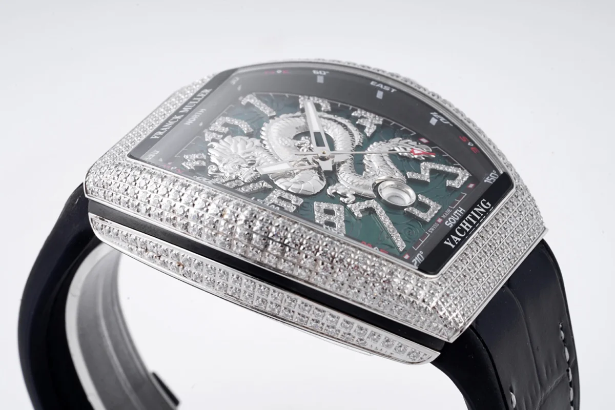 Vanguard Yachting Dragon V45YT Green Dial with Diamond Bezel